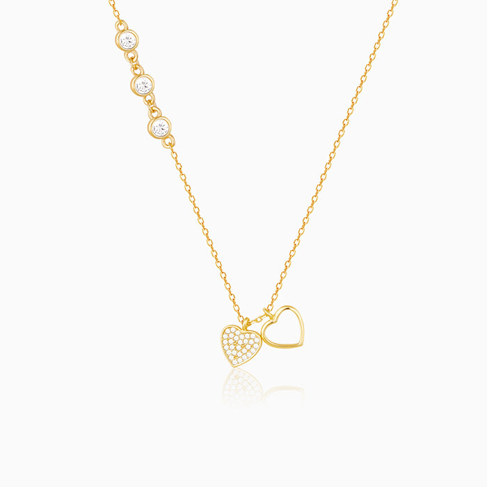 14K Yellow Gold Diamond Heart Necklace – LTB JEWELRY