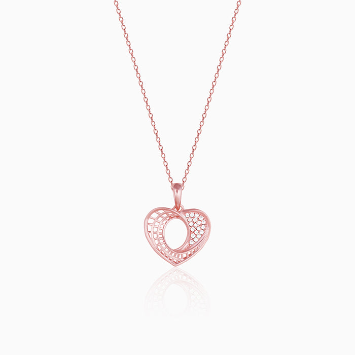 Rose Gold Heart & Soul Pendant With Link Chain