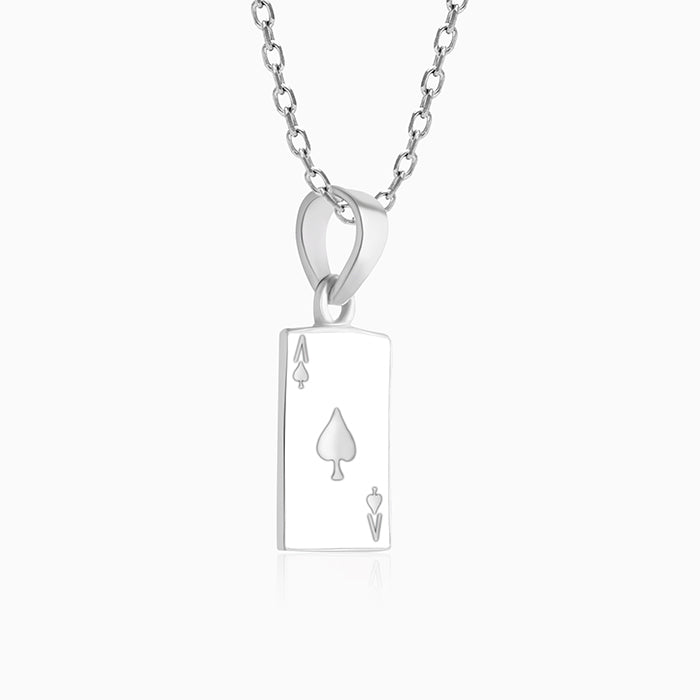Silver Acing Hearts Pendant With Link Chain