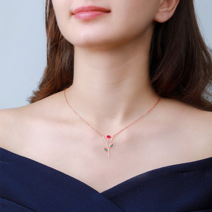 Rose Gold Classic Rose Necklace