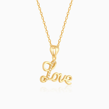 Golden All About Love Pendant With Link Chain