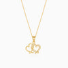 Golden Bonding Hearts Pendant With Link Chain