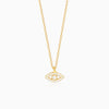 Golden Evil Eye Zircon Pendant With Link Chain