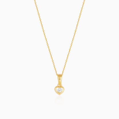 Golden Imagine Hearts Pendant With Link Chain