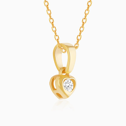 Golden Imagine Hearts Pendant With Link Chain