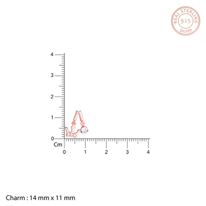 Rose Gold Crown Princess Pendant With Link Chain