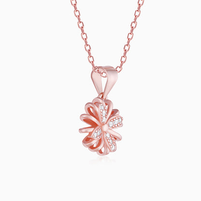 Rose Gold Floral Dreams Pendant With Link Chain
