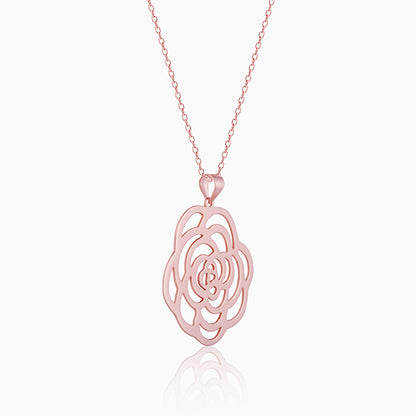 Rose Gold Ravishing Rose Pendant With A Link Chain