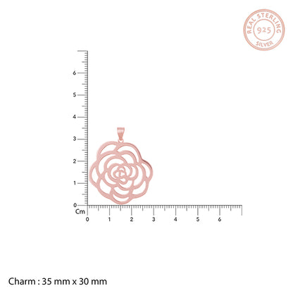 Rose Gold Ravishing Rose Pendant With A Link Chain