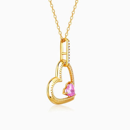 Golden Blush Pendant with Link Chain