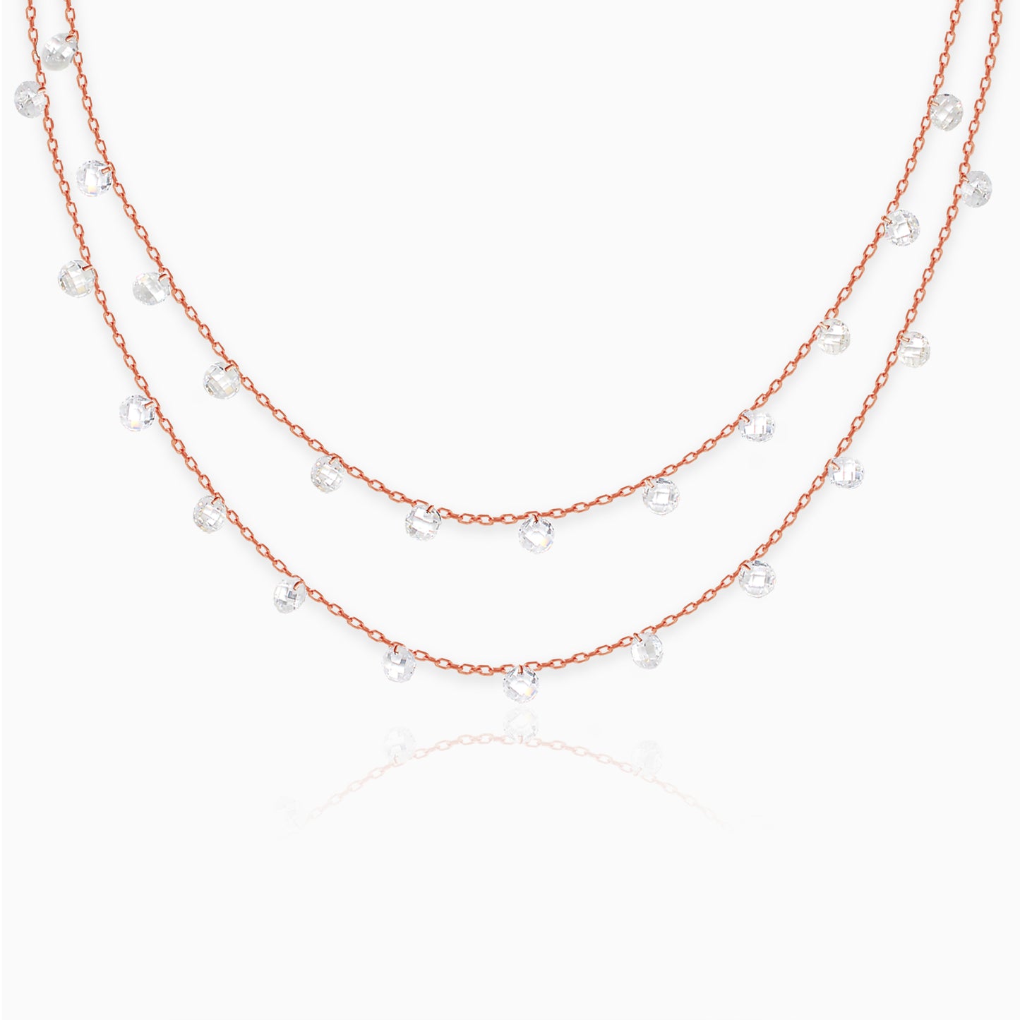 Rose Gold Layered Queens Necklace