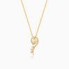 Golden Delicate Peacock Pendant with Link Chain