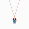 Rose Gold Cute Owl Pendant with Link Chain