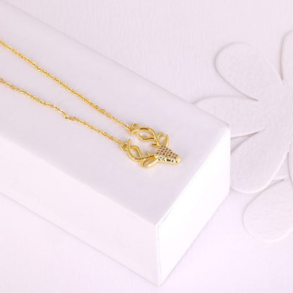 Golden Delicate Deer Necklace