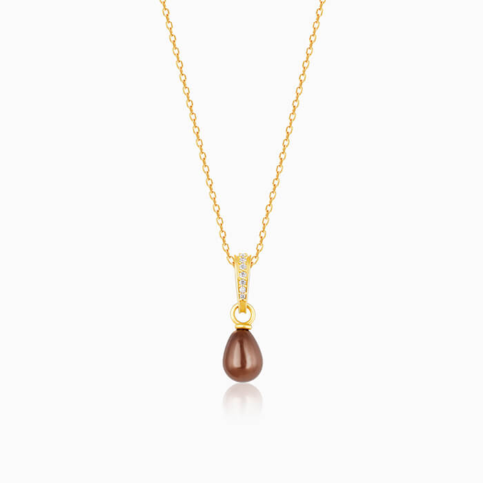 Buy Golden Shining Drop Pendant with Link Chain Online in India GIVA