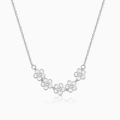 Silver Chunky Floral Necklace