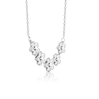 Silver Chunky Floral Necklace