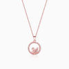 Rose Gold Zircon Studded Swan Pendant with Link Chain