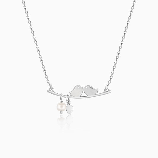 Silver Love Birds Necklace