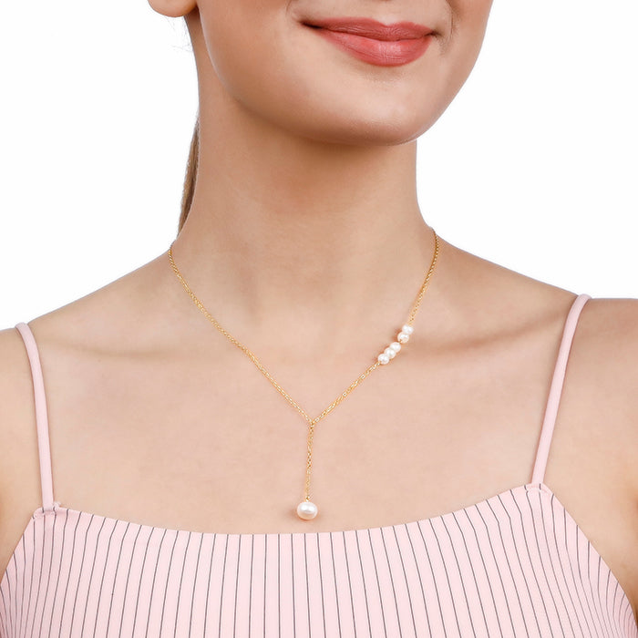 Brass Gold Plated Golden Pearl Necklace, For Fashion Jewelry at Rs  2500/piece in Jaipur
