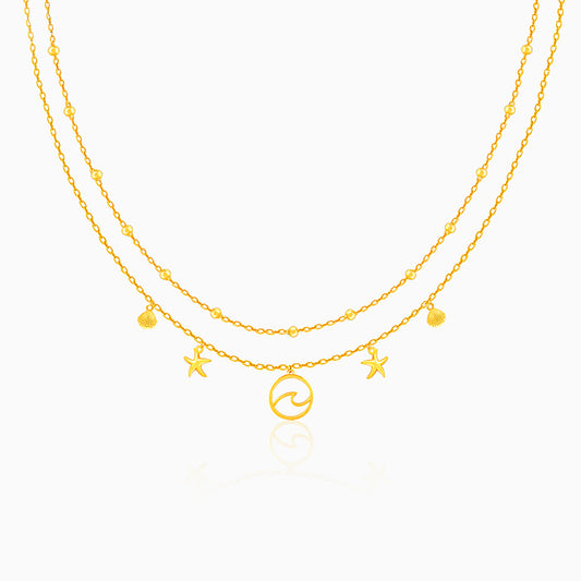 Golden Layered Charm Necklace