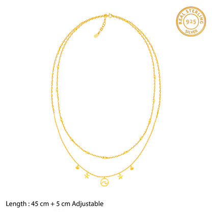 Golden Layered Charm Necklace