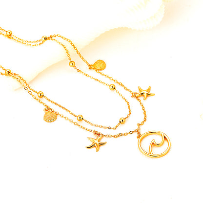 Golden Layered Charm Necklace