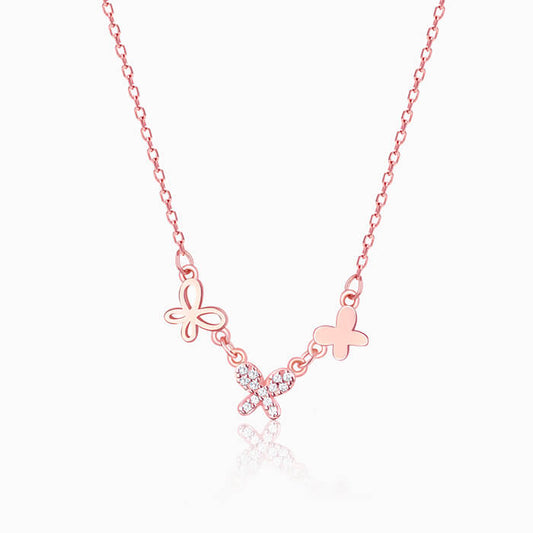Rose Gold Butterfly Fly Away Necklace