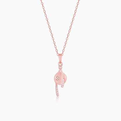 Rose Gold Saturn Pendant With Link Chain