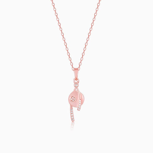 Rose Gold Saturn Pendant With Link Chain