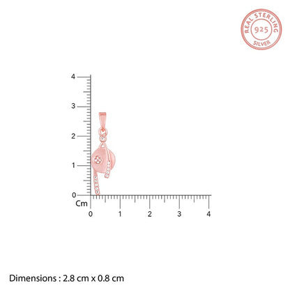 Rose Gold Saturn Pendant With Link Chain