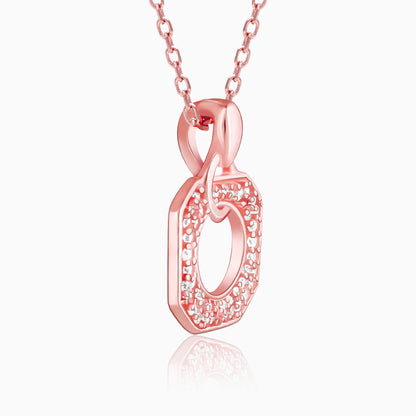 Rose Gold Square Sparkling Necklace