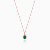 Rose Gold Evergreen Halo Pendant With Link Chain