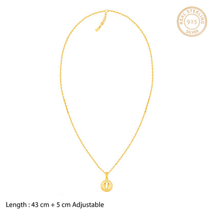 Golden Footprints Pendant with Link Chain