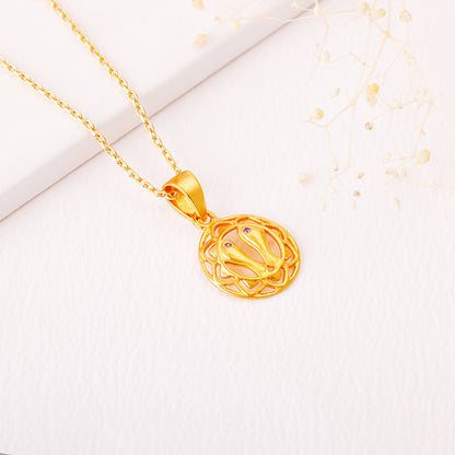 Golden Footprints Pendant with Link Chain