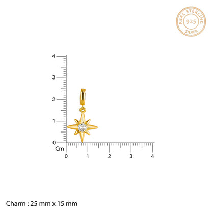 Golden North Star Pendant With Link Chain