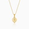 Golden Sun Leaf Pendant With Link Chain