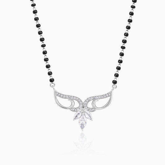 Silver Floral Winged Mangalsutra