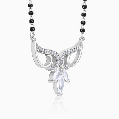 Silver Floral Winged Mangalsutra
