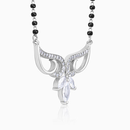 Silver Floral Winged Mangalsutra