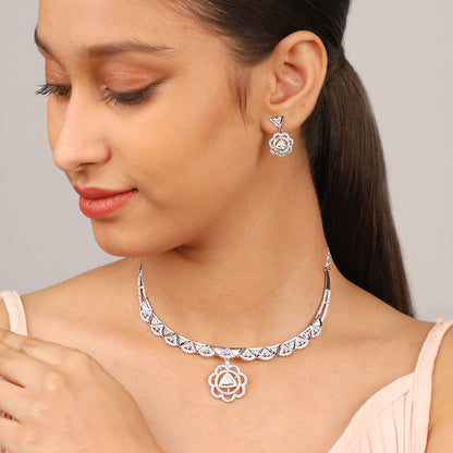 Silver Studded Glam Necklace