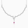 Silver Ruby Detail Necklace