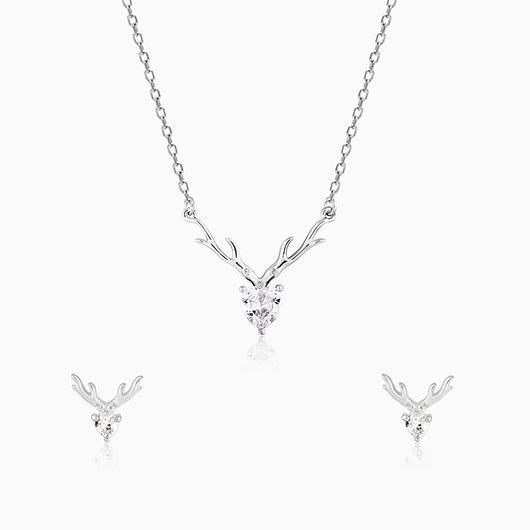 Buy Silver Deer Heart Set Online in India GIVA