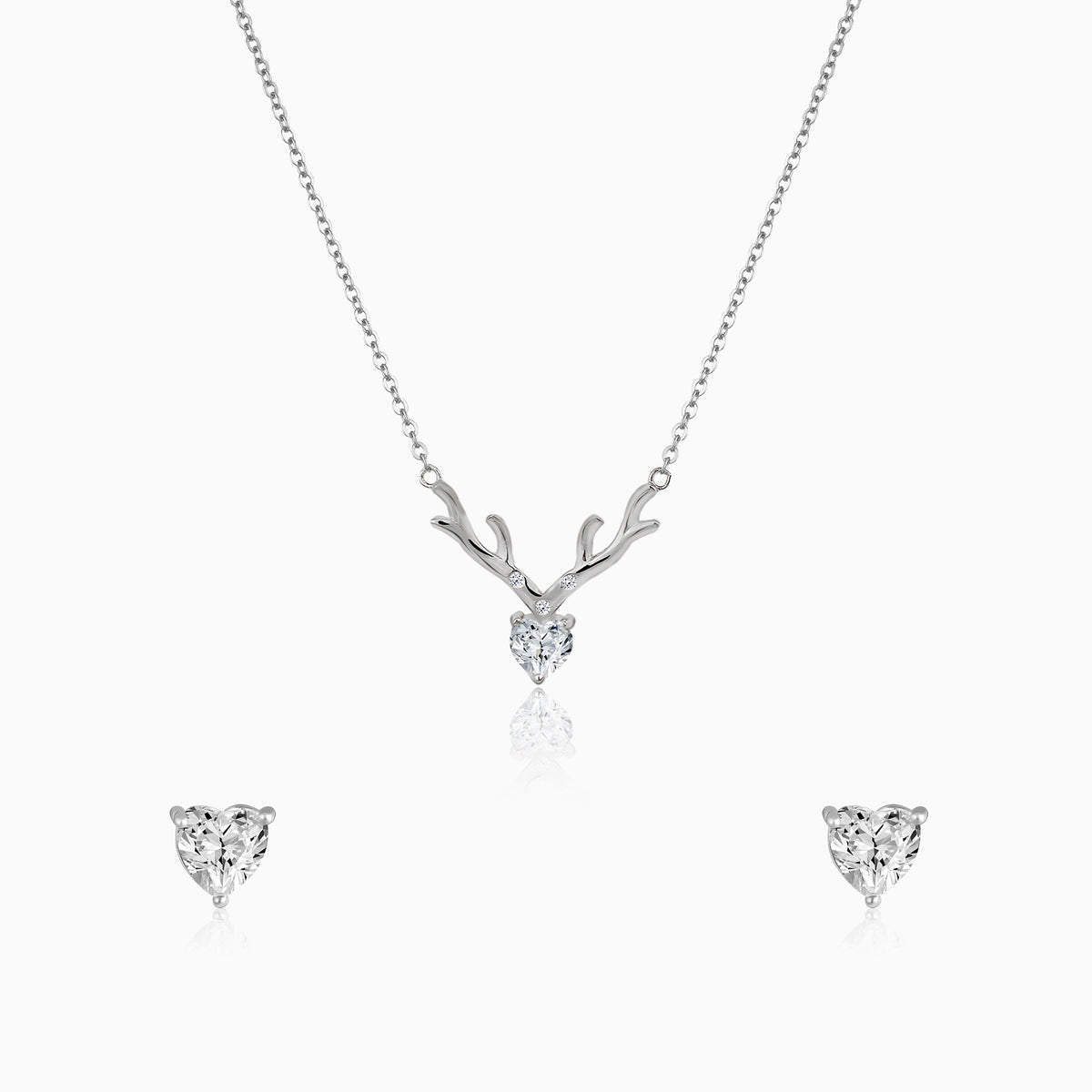 Silver Deary Hearts Set