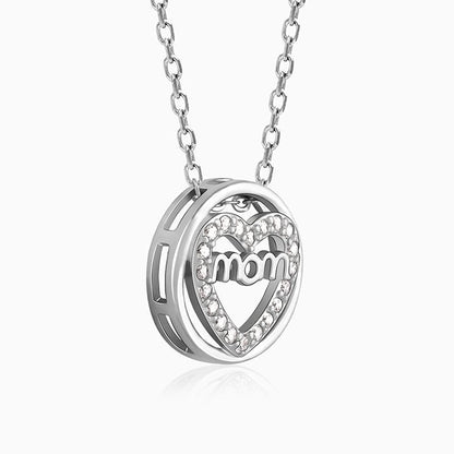 Silver Heart MOM Necklace
