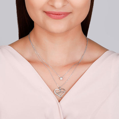 Anushka Sharma Silver Mama In My Heart Layered Necklace