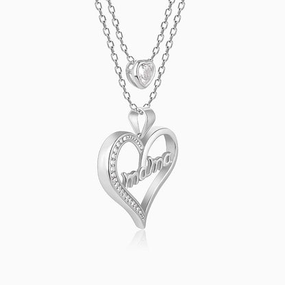 Anushka Sharma Silver Mama In My Heart Layered Necklace