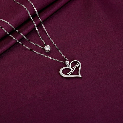 Anushka Sharma Silver Mama In My Heart Layered Necklace