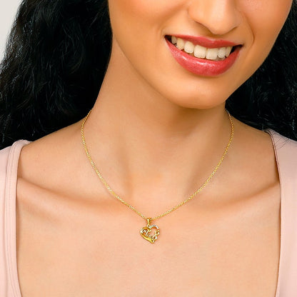 Golden Love You MAMA Pendant with Link Chain