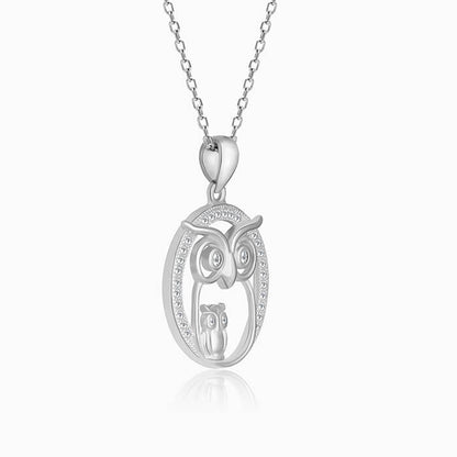 Silver Foresight Owl Pendant with Link Chain